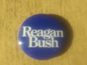 Ronald Reagan Pin Back Political Button Presidential Campaign George Bush - Picture 1 of 4