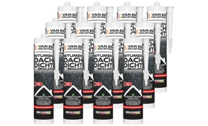 VAN ES Bitumen Dach Dichtstoff lösemittelfrei 12x 300ml Kartusche Reparatur Kleb - Bild 1 von 4