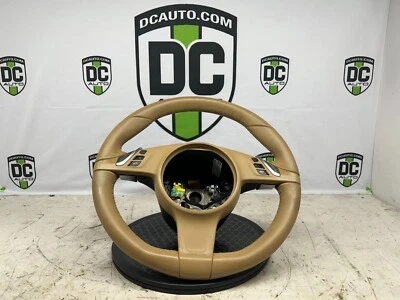 2012-2016 Porsche 991 981 Boxster Cayman Steering Wheel Beige Leather 9913478031 - Image 1 of 4