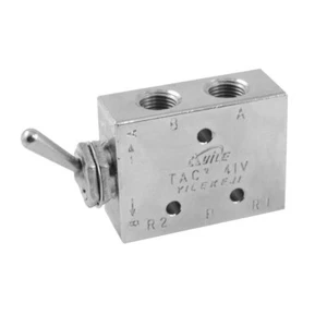 Air Pneumatic 2 Position 5 Way Toggle Switch Valve TAC2-41V Silver Tone - Picture 1 of 2