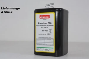 4 x NISSEN Premium 800 Federbatterie Blockbatterie 4R25C 6V / 7-9Ah - Bild 1 von 1