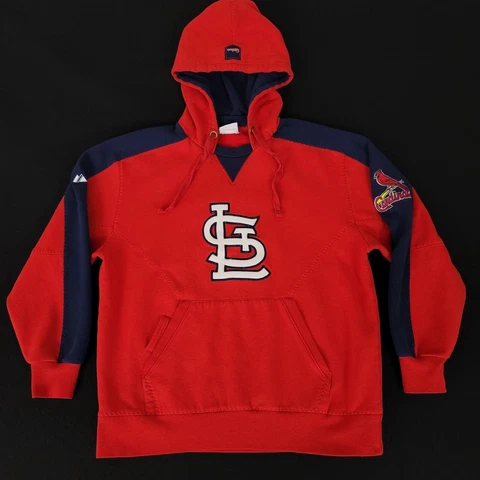 Vintage St. Louis Cardinals mens sweatshirt hoodie MEDIUM relaxed red blue 90s Cover