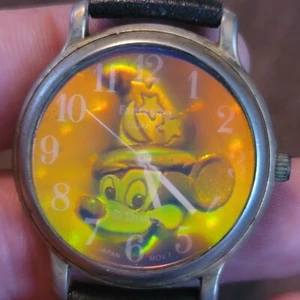 Disney Fantasma Quartz Watch Mickey Mouse Sorcerer Hologram 3D Effect 90's VTG - Picture 1 of 5