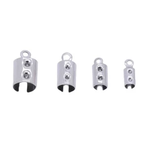 Stainless Steel Cord Fastener For Necklace Bracelet Use Jewelry Making Findings - Picture 1 of 12