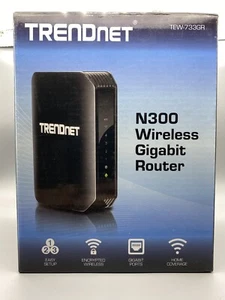 TRENDnet N300 Wireless Gigabit Router 2 x 1.5 dBi Antennas Pre-Encryped One - Picture 1 of 4