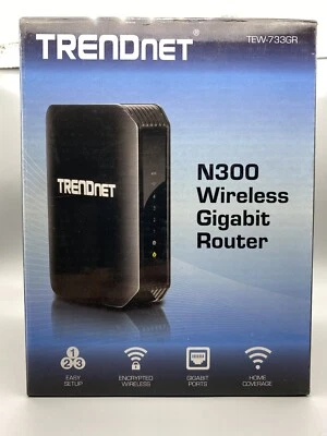 TRENDnet N300 Wireless Gigabit Router 2 x 1.5 dBi Antennas Pre-Encryped One - Image 1 of 4