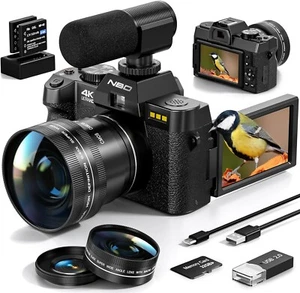 NBD Digital Camera 4K 48MP 16X 3'' Autofocus Wifi Video Camera for Vlogging - Picture 1 of 9