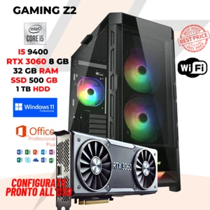 PC COMPUTER GAMING i5 9 GEN RAM 32GB SSD 512 + 1TB RTX 3060 8GB WLAN WIN 11 PRO - Bild 1 von 1