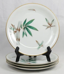 Noritake China Canton Muster Japan Salatteller Bambus Goldrand 4er Set - Bild 1 von 8