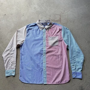 J Peterman Shirt Mens XL Button Up Colorful Striped Color Block Retro Stretch - Picture 1 of 14