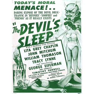 The Devils Sleep Bennies Phenos Drugs 1950's Green Large Canvas Wall Art Print - Picture 1 of 6