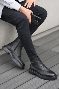 Handmade Genuine Leather Men Casual Boot - Men's Combat Boot - Picture 1 of 26
