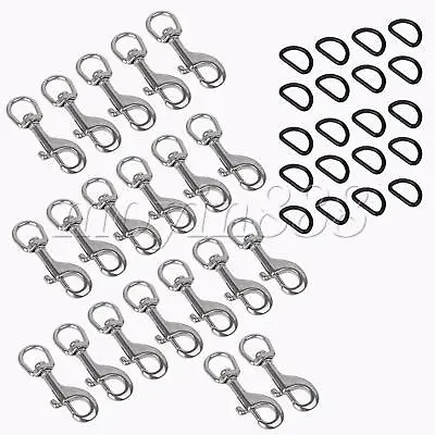 Swivel Hook With D Ring Key Chain Clasps For Jewelry DIY Crafts Set Of 40 Silver • 83.73€