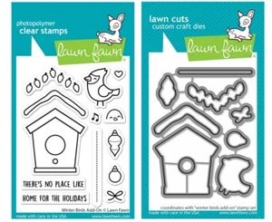 New! Lawn Fawn WINTER BIRDS ADD-ON Clear Stamp and Die Set LF3227 & LF3228 - Picture 1 of 1