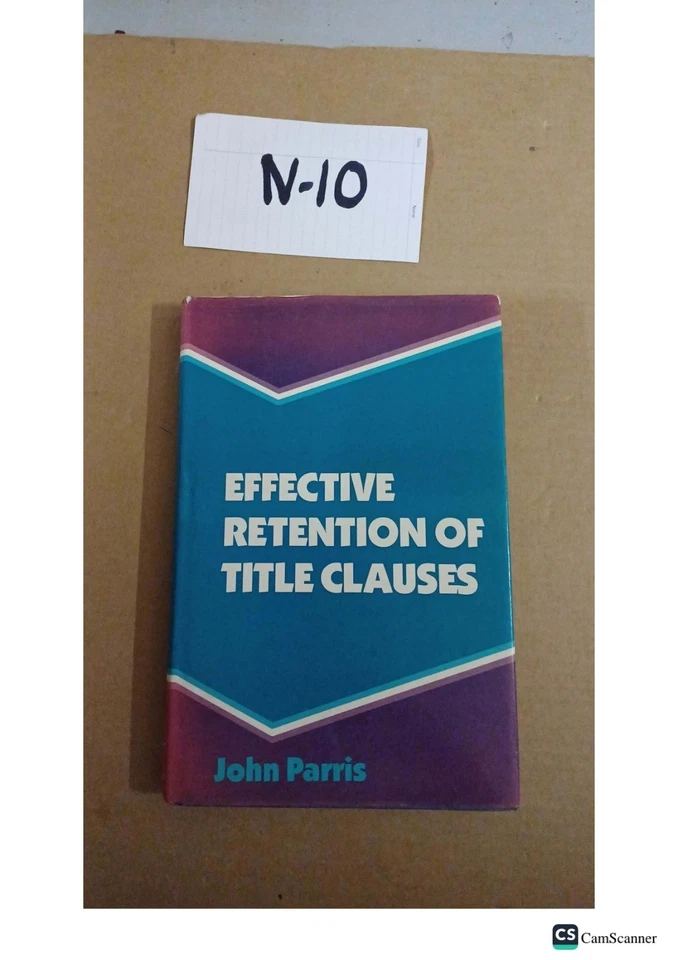 Effective Retention Of Title Clauses By John Parris Foto 1 de 1