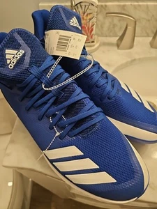NEW! Adidas ~ Icon Bounce Hybrid Metal Baseball Cleats Blue (G27335) ~ Size 13 - Picture 1 of 8