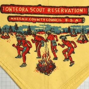 Nassau County Council NY Onteora Reservation Neckerchief YEL Bdr (LB2636) - Picture 1 of 2