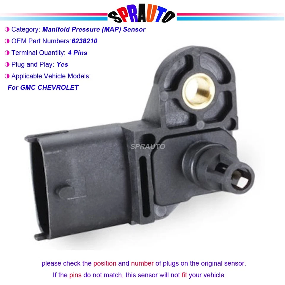 Sensor de prensa absoluta colector para Ford Mustang Explorer Edge Escape 6238210 Foto 1 de 4