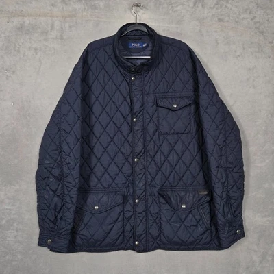 Vintage Polo Ralph Lauren Dartmouth Quilted Field Jacket Blue Mens 4XLT Big/Tall - Image 1 of 4