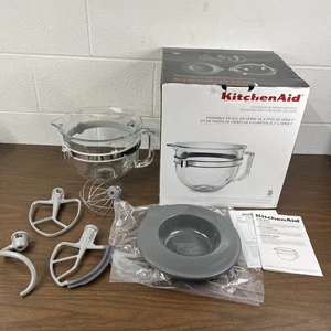 KitchenAid Serie F 6 cuartos de galón de vidrio accesorio paquete completo KSMF6GB en caja - Imagen 1 de 14
