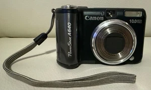 Canon PowerShot A640 10,0 megapixel fotocamera digitale con cinturino - TESTATA * PERFETTAMENTE FUNZIONANTE! - Foto 1 di 19