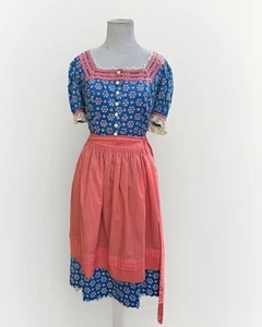 VTG Prairie Octoberfest dress German Bavarian 1950s Dirndl cottagecore M - Picture 1 of 10