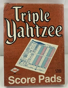 Triple Yahtzee Juego Hojas de Puntuación 1973 Milton Bradley Original De Colección 3 1/2 Almohadillas - Imagen 1 de 7