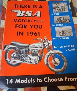BSA 1961 USA PROSPEKT DES GESAMTEN US SORTIMENTS FÜR 61 (ORIGINAL BSA) - Bild 1 von 3