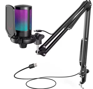 Gaming USB Mikrofon für PC Kondensatormikrofon Profi mit Aufhängearm - Bild 1 von 1