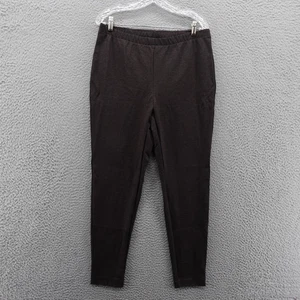J Jill Ponte Leggings Size Large Brown Blue Check Stretch Pull On Pants Womens - Picture 1 of 13