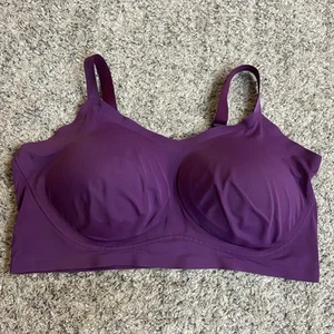 True and Co Reggiseno 2XL Coppa Completa Viola Senza Fili Regolabile Imbottito Coppa Pullover - Foto 1 di 4
