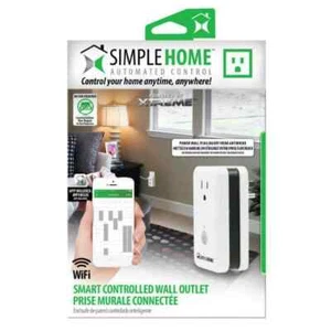 Simple Home XWS7-1001-WHT Smart Controlled Wi-Fi Wall Outlet ~ NEW - Picture 1 of 4