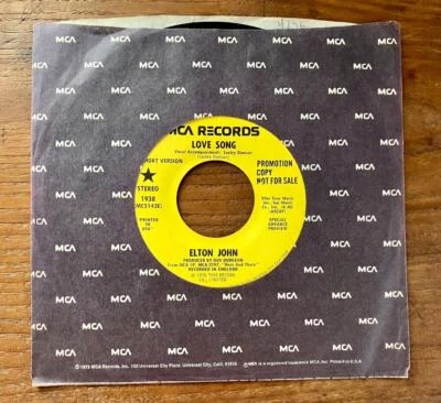 Elton John "Love Song" MCA 1938 Promo 45 rpm NM - Image 1 of 3