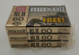 3 New And Sealed Maxell Audio Tape High Bias Xlii - 60 Minute