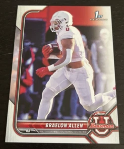 2021-22 Bowman University - Braelon Allen - #85 - Wisconsin Badgers - Picture 1 of 2