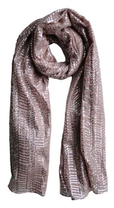 The Olive House® Damen Schal Silber Fischgrätmuster Rosa - Bild 1 von 2