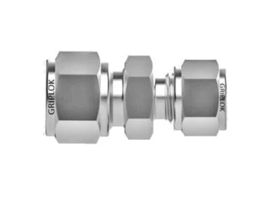 1/2 x 3/8  Tube 316ss Union Reducer Fitting SSP GripLok ISSG8RU6 - Image 1 of 2