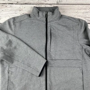 Duluth Trading Co Gray Fleece Jacket Mens Medium Full Zip 5 Pocket - Picture 1 of 10