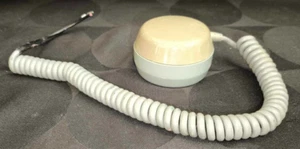 Vintage ancien écouteur avec cordon téléphone à cadran kaki et gris - Zdjęcie 1 z 6