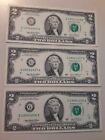 3 $2 US Two Dollar Federal Reserve Notes Series 2003A Bank of Chicago -sequent'l