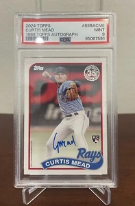 2024 Topps Curtis Mead 1989 Topps Rookie RC Auto Autograph #89BA-CME PSA 9 - Picture 1 of 2