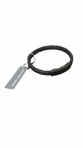 Geoffrey Beene Men's Braided Genuine Leather Fashion Bangle Bracelet - Picture 1 of 1