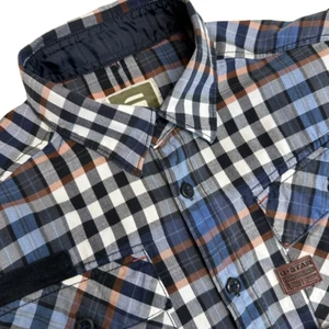 G-Star Shirt Mens Size M Check Long Sleeve Slim Pockets Aero Phantom Button Up - Picture 1 of 15
