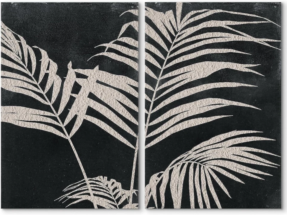 Impresiones en lienzo minimalistas de bellas artes en la oscuridad Wall26 hoja de palma decoración de pared Foto 1 de 4