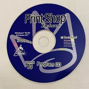 Broderbund Print Shop Software Version 10 Windows 95/98/NT PROGRAM DISC ONLY - Picture 1 of 3