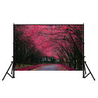 Romantic Pink Flower Road Backdrop Wall Decor Photographic Background 5x3ft