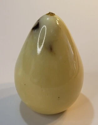 One Yellow Pear Marble Stone Fruit Missing It's Plastic Stem - Image 1 of 4