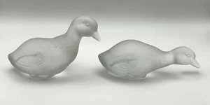 Set of 2 Vintage French Baccarat Crystal Duck Figurines (TuC) - Picture 1 of 8