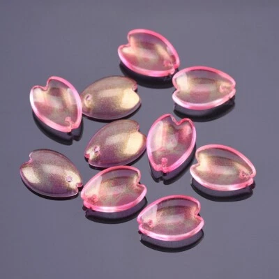 20pcs 15x12mm Petal Lampwork Glass Loose Pendants Beads for Jewelry Making - Image 1 of 4