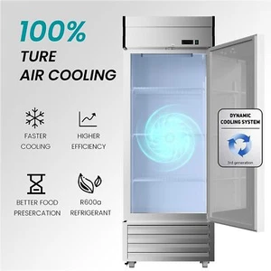 27" Stainless Steel Reach-In Commercial Refrigerator 23 Cu.Ft Cooler Solid Door - Picture 1 of 6